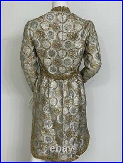 Vintage Givenchy Nouvelle Boutique Dress Metallic Lace Net Over Silk Est Size 2
