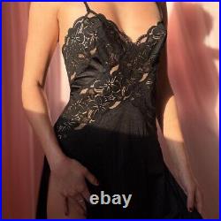 Vintage Glydons Of Hollywood Black Lace Slip Gown