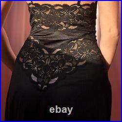 Vintage Glydons Of Hollywood Black Lace Slip Gown