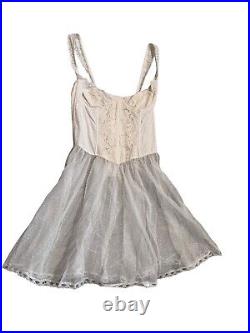 Vintage Gold Label Victoria Secret Lingerie Corset Lace Eyelet Slip Dress