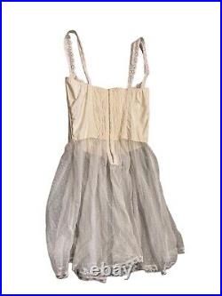 Vintage Gold Label Victoria Secret Lingerie Corset Lace Eyelet Slip Dress