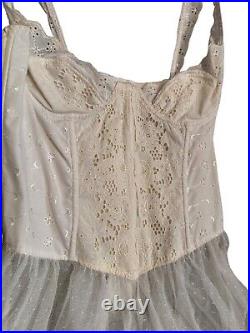 Vintage Gold Label Victoria Secret Lingerie Corset Lace Eyelet Slip Dress