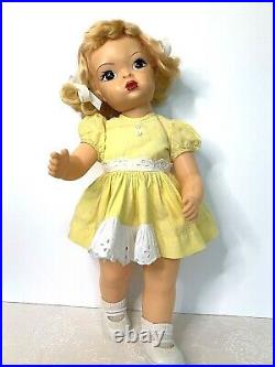 Vintage Golden Blonde Terri Lee Doll Yellow TL Dress, Slip, Shoes 1950s 16