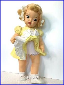Vintage Golden Blonde Terri Lee Doll Yellow TL Dress, Slip, Shoes 1950s 16