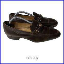 Vintage Gucci Horsebit Brown Leather Driving Loafers Men's Shoes EU 45