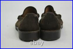 Vintage Gucci Horsebit Leather Loafers 27512 Brown Slip On Shoes Men's Size 9