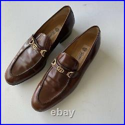 Vintage Gucci Men Brown Formal Slip On Dress Shoe Size 10.5 Eu 43 1/2