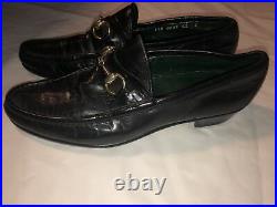 Vintage Gucci Mens Black Horsebit Leather Slip On Loafers- Size EU 42 D/US 8.5