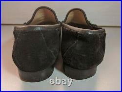 Vintage Gucci Mens Black Italian Suede Horsebit Loafers Slip On Shoes Size 9D