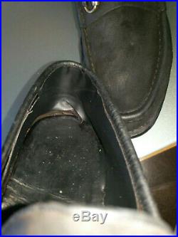 Vintage Gucci Mens Black Suede Web Horsebit Loafers Slip On Shoes Sz 12