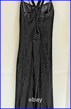 Vintage Gunne Sax Sexy Black Slip Dress Maxi Gown Jessica McClintock size 9/10