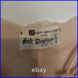 Vintage Guy Laroche Holt Renfrew pale pink satin slip dress maxi P Small