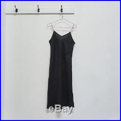 Vintage HELMUT LANG Vienna black linen bias cut slip dress IT 44 AU 10 12
