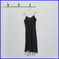 Vintage HELMUT LANG Vienna black linen bias cut slip dress IT 44 AU 10 12