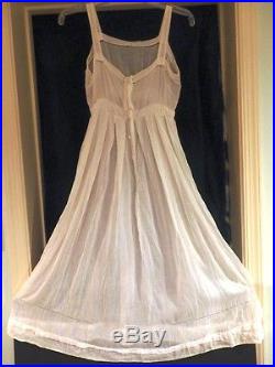 Vintage Handcrafted Hankerchief Linen Battenberg Lace Tea/wedding dress and slip