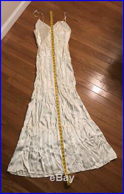 Vintage Handmade 1929 Silk Satin Wedding Dress Slip Trousseau Bias Cut Nightgown