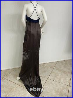 Vintage I. Magnin Silk Satin Slip Dress Empire Waist Fishtail Made In US Fits S