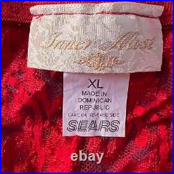 Vintage Inner Most Lace Slip Dress Size XL Red Lingerie Holiday Lacy Sexy