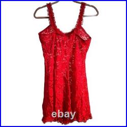 Vintage Inner Most Lace Slip Dress Size XL Red Lingerie Holiday Lacy Sexy