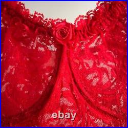 Vintage Inner Most Lace Slip Dress Size XL Red Lingerie Holiday Lacy Sexy