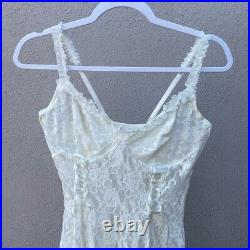 Vintage Ivory Lace Babydoll Slip Mini Dress
