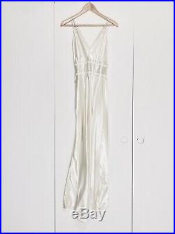 Vintage Ivory Satin Wedding Dress 1930's, Bridal Silky Slip Gown, RARE Size XS