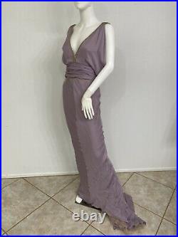 Vintage J Mendel Silk Chiffon Slip Dress Bias Cut Beading Made In USA Fits 0-2