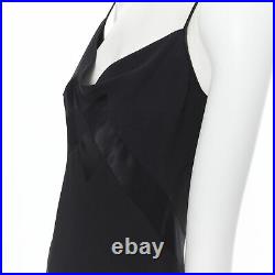 Vintage JOHN GALLIANO 1995 Runway black silk bias cut paneled slip gown dress M