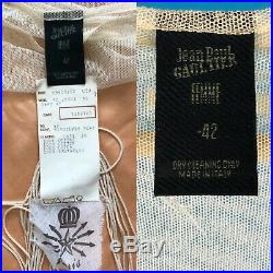 Vintage Jean Paul Gaultier S/S 1994 Trompe loeil Mesh Satin Slip Lace Dress 42