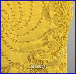Vintage Jean Paul Gaultier Soleil Yellow Mesh Fishnet Bodycon Dress Medium Y2K
