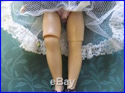 Vintage Jill Doll Vogue 1957 Brunette Jointed Strapless Dress, Slip, High Heels