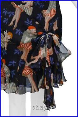 Vintage John Galliano Black Slip Dress With 1920S Girl Pattern