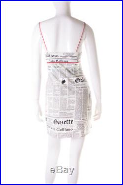 Vintage John Galliano Newspaper Print Slip Dress