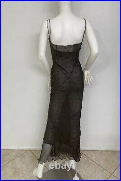 Vintage John Galliano Slip Dress Silk Chiffon 2 Layers Sheer Est F38 Fits Sz 0