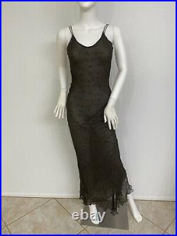 Vintage John Galliano Slip Dress Silk Chiffon 2 Layers Sheer Est F38 Fits Sz 0