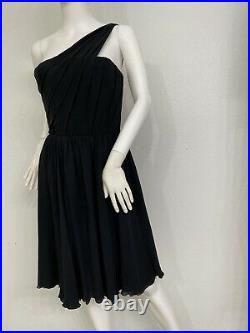 Vintage Karl Lagerfeld Silk Dress Ruched Draped Made In France FR38 Fits 0