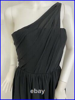 Vintage Karl Lagerfeld Silk Dress Ruched Draped Made In France FR38 Fits 0