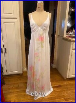 Vintage Kayser Flower Print Strappy Boho Festival Slip Dress 32 Nightgown