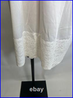 Vintage Kayser Full Dress Slip Size 38 White with Chantilly 6 Inch Lace Trim