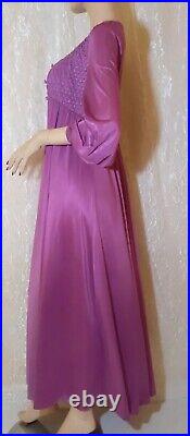 Vintage Kayser Stretch Bra Area Nightgown & Dressing Gown Robe Peignoir Set M