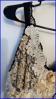 Vintage Kitty Handmade Slip Layering Lace & Pearls, Perfect with Boots