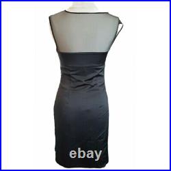 Vintage La Perla Black Silk Dress Sheer Lace Top Beaded Marvel Nighty Slip sz S