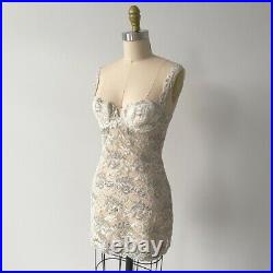 Vintage La Perla Lace Slip Dress Chemise Demi Bra