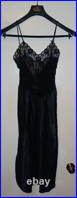 Vintage Lady Lynne 34 Full Slip Nightgown Dress Scalloped Black USA Union Made