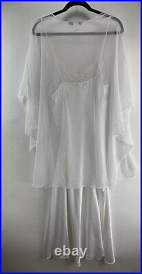 Vintage Lane Bryant Intimates White Bridal Peignoir Nightgown Sheer Robe Cosplay
