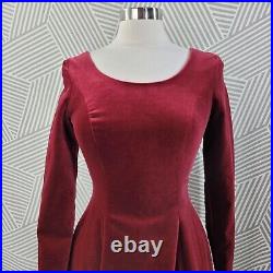 Vintage Laura Ashley Velvet Dress size 6/8 US Red Romantic gown renaissance maxi