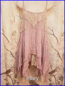 Vintage Lavendar Free People Large Layered Lace Slip Dress