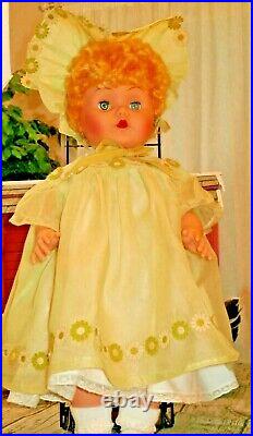 Vintage Light Green Stiff Organdy Dress Bonnet Slip Bloomers for 28 Large Doll
