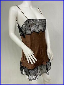 Vintage Lore, Neiman Marcus Silk Slip Dress Slip Black Chantilly Lace Fits M-L