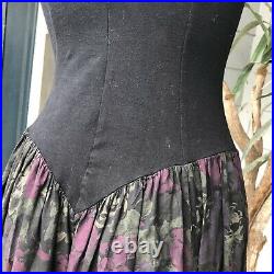 Vintage Luna Luz Maxi Sleeveless Bodice And Skirt Slip On Long Dress Size Medium